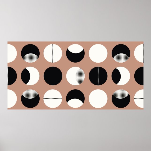 Póster Black and white circles seamless pattern (Frente)