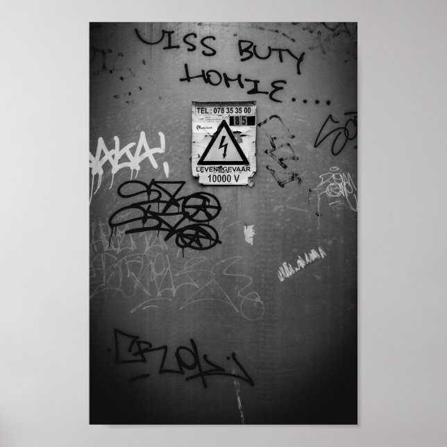 Póster Black And White Electric cabinet belgium (Frente)