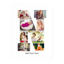 Black and White Letter N Photo Collage