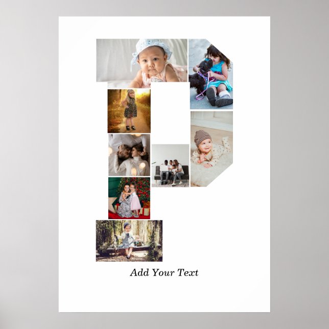 Póster Black and White Letter P Photo Collage (Frente)