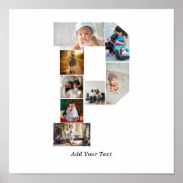 Póster Black and White Letter P Photo Collage