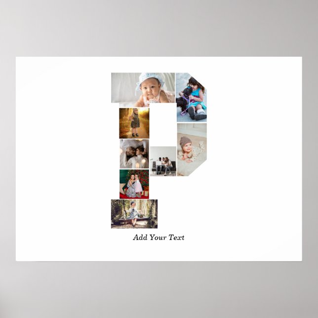 Póster Black and White Letter P Photo Collage (Frente)