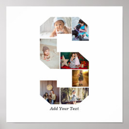 Póster Black and White Letter S Photo Collage