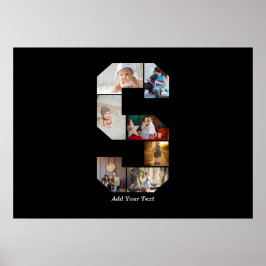 Póster Black and White Letter S Photo Collage