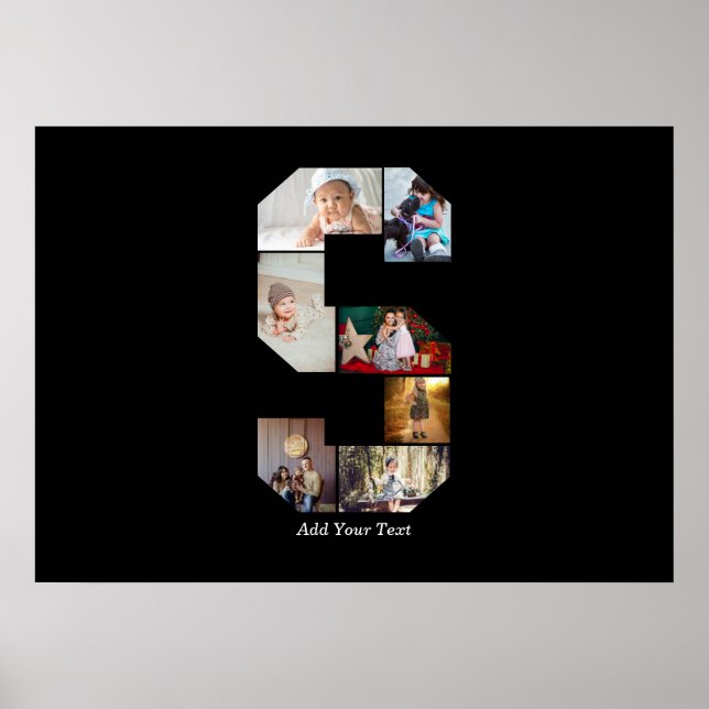 Póster Black and White Letter S Photo Collage (Frente)