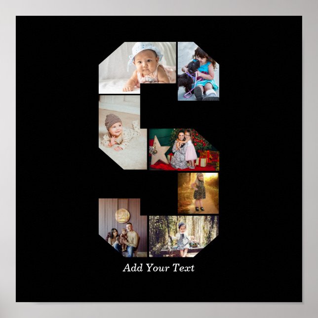 Póster Black and White Letter S Photo Collage (Frente)