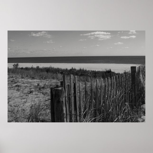 Póster Black and White New Jersey Beach (Frente)