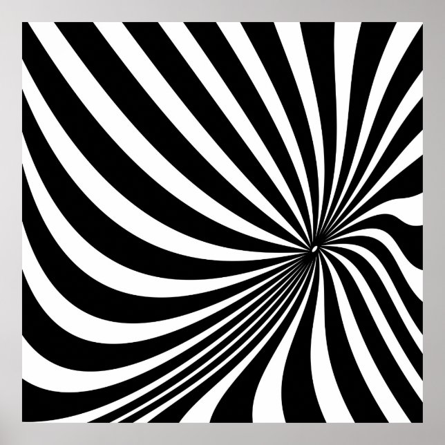 Póster Black and white optical illusion pattern (Frente)