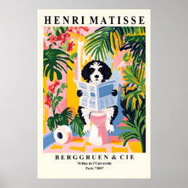 Póster Black and White Portuguese Water Dog Print