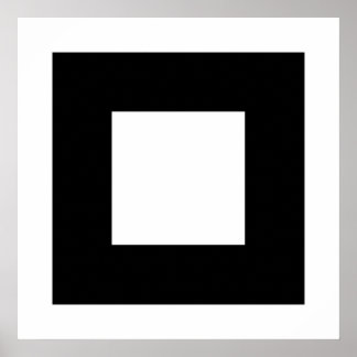 Póster Black and White Square Design.