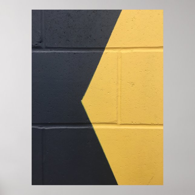 Póster Black and yellow paint wall (Frente)