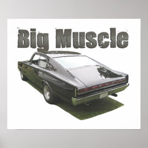 Póster Black "Big Muscle" 1967 Dodge Charger poster