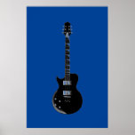 Póster Black Blue Pop Art Electric Guitar<br><div class="desc">Instrumentos musicales Diseños gráficos Ilustraciones</div>