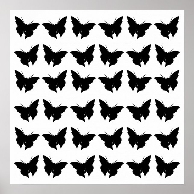 Póster Black Bold Butterflies (Frente)