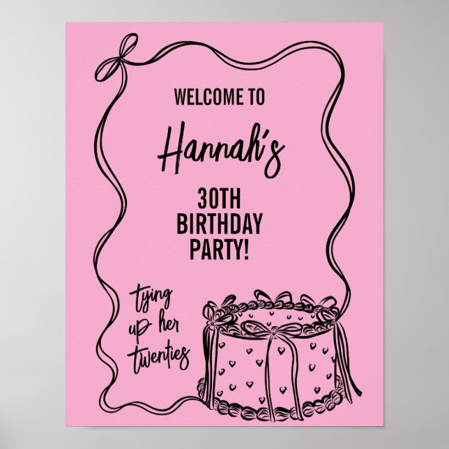 Póster Black Bow atando su Rótulo de los 20 años (Frente)