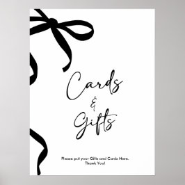 Póster Black Bow está atando la ducha nupcial