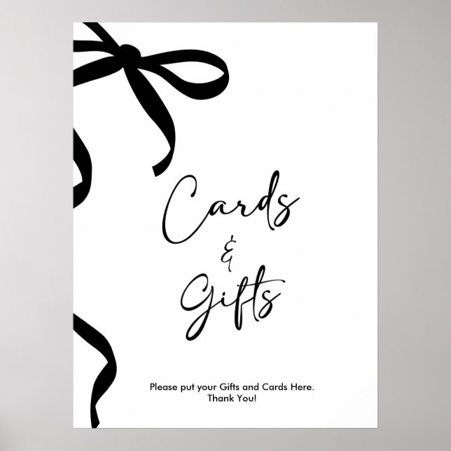 Póster Black Bow está atando la ducha nupcial (Frente)