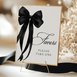Póster Black Bow Favors Table Sign Poster