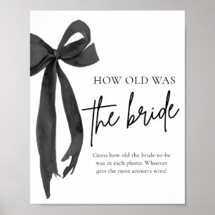 Póster Black Bow How Old Was Bridal Shower Game