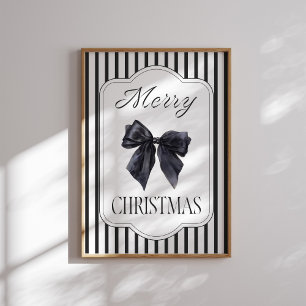 Póster Black Bow Merry Christmas Wall Art