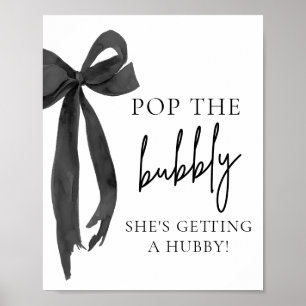 Póster Black Bow pop La burbuja que está teniendo Rótulo