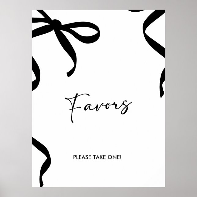 Póster Black Bow She's Tying the Knot Bridal Shower (Frente)