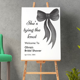 Póster Black Bow She's Tying the Knot Bridal Shower 
