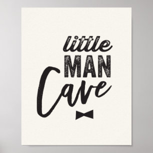 Póster Black Bow Tie Little Man Cave Boy Nursera Art