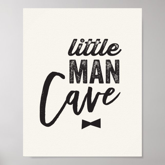 Póster Black Bow Tie Little Man Cave Boy Nursera Art (Frente)