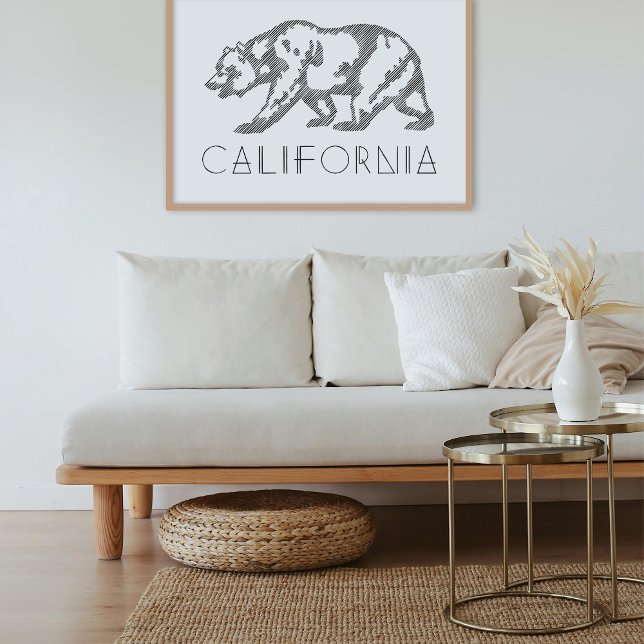 Póster Black California Grizzly Bear Typography Art Print (Subido por el creador)