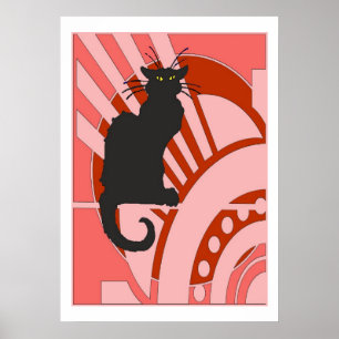 Póster Black Cat Art Deco