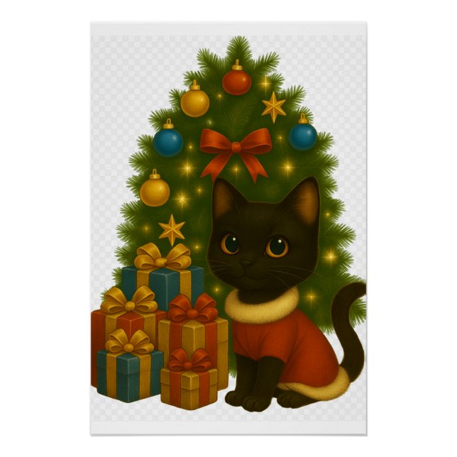 Póster “Black Cat Emi and the Christmas Tree” (Anverso)
