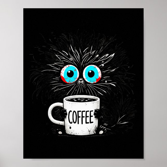 Póster Black Cat Its Fine Im Fine Everything Is Fine Funn (Frente)