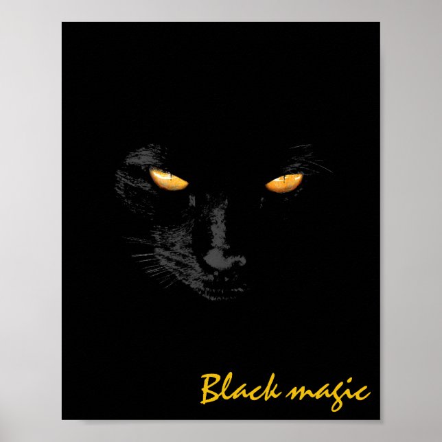 Póster Black Cat Magic personalizable divertido (Frente)