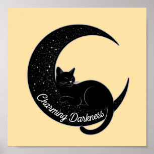 Póster Black Cat on the Crescent Moon: Charm of Darkness