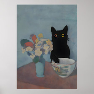 Póster Black Cat Print Still Life Emile Bernard