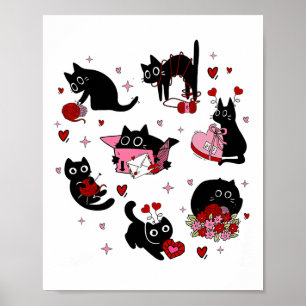 Póster Black Cats Valentine