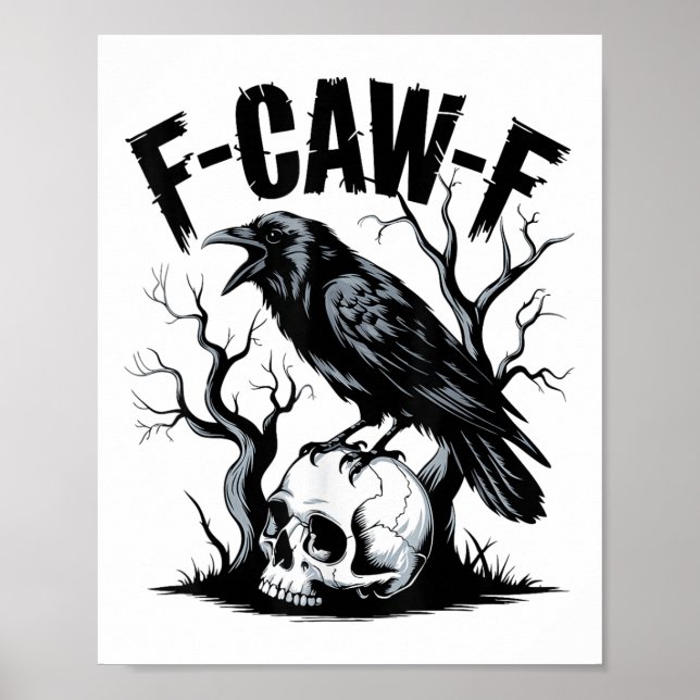 Póster Black Crow, F-caw-f Funny Black Bird (Frente)