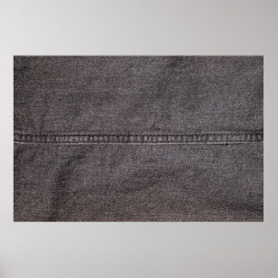 Póster Black denim fabric. Fashion, textures and backgrou