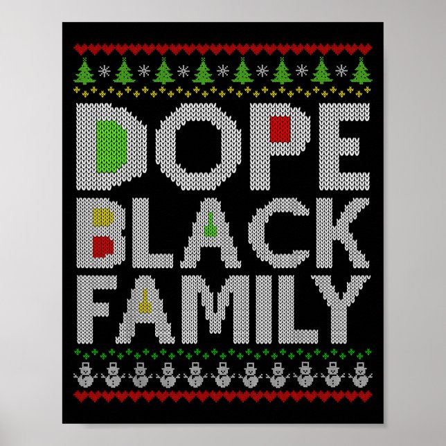 Póster Black Family 2025 Afro Christmas Tree Santa Pj Mat (Frente)