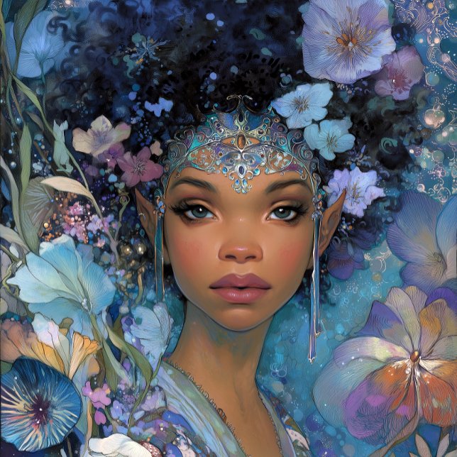Póster Black Fantasy Art African American Elf Goddess (Subido por el creador)