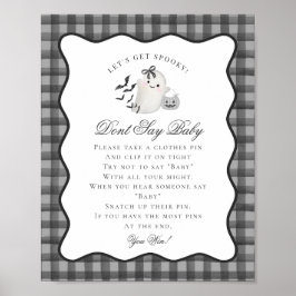 Póster Black Gingham Little Boo Ghost Dont Say Baby Game