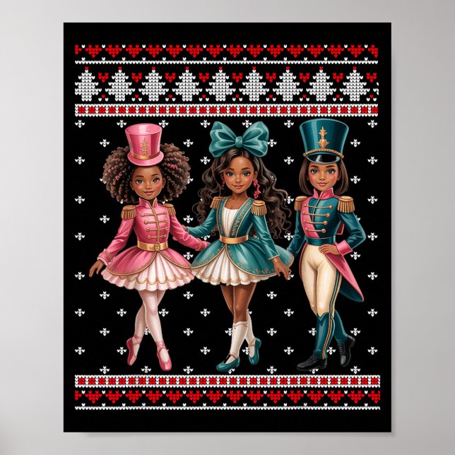 Póster Black Girl Nutcracker Western Nutcracker Bow Ugly  (Frente)