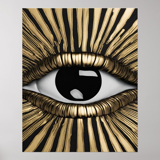 Póster Black Gold Eye Wall Art (Frente)