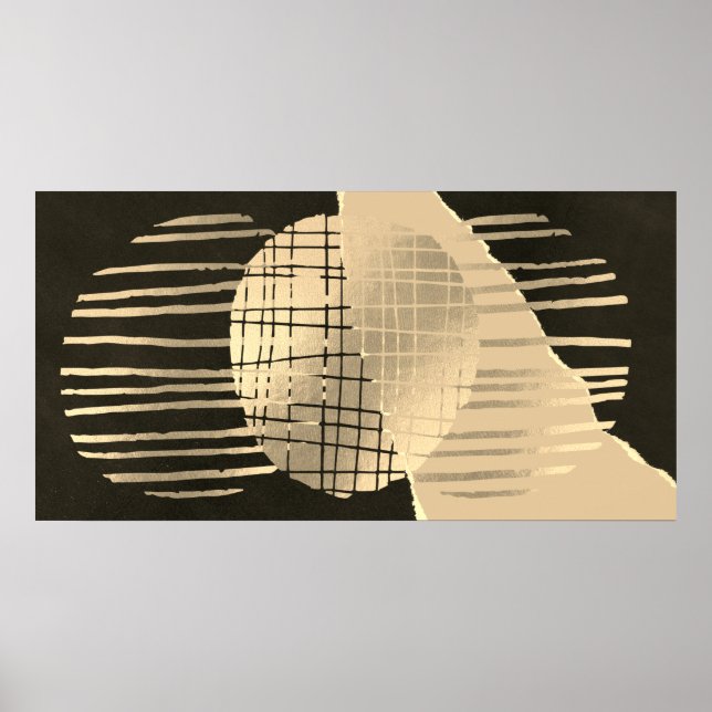 Póster Black Gold Moderno Abstract Wall Art (Frente)