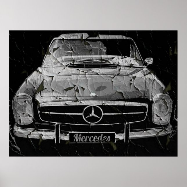 Póster Black Grunge Mercedes poster por N.P. (Frente)