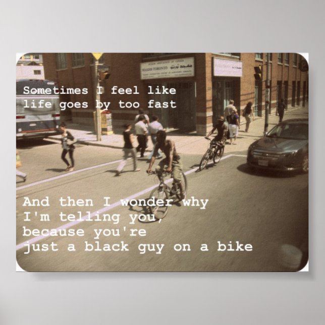 Póster Black Guy on a Bike (Frente)