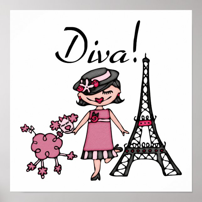 Póster Black Hair Diva (Frente)