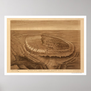 Póster Black Hills de Dakota Birdseye View 1880