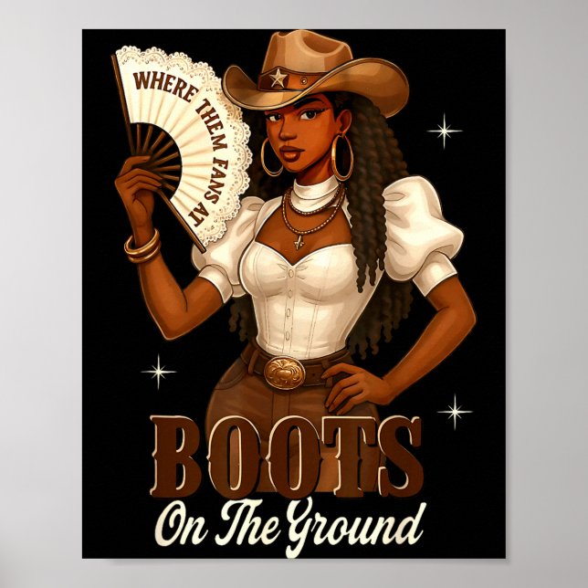 Póster Black History Boots On The Ground Cowgirl Western  (Frente)